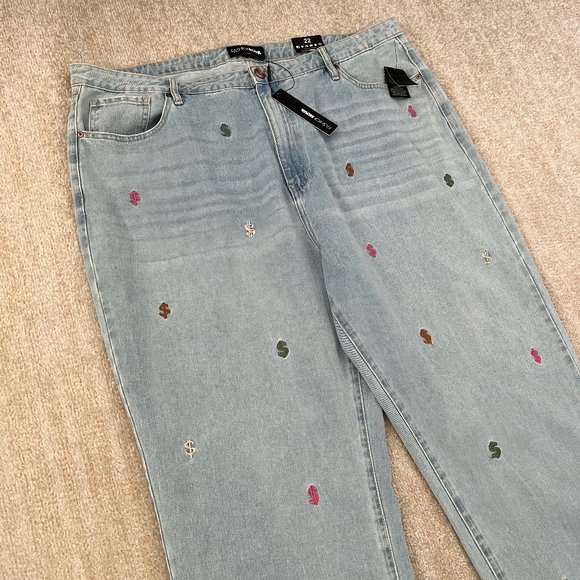 3 for $6 NWT Fashion Nova High Waisted Straight Jeans 22 Plus Marry Rich - Picture 3 of 11